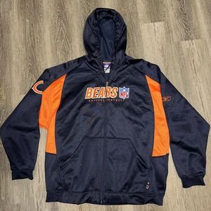 nfl rebok Chicago bears zip up sweatshirt Men Xl Soft Inside. With Pockets
